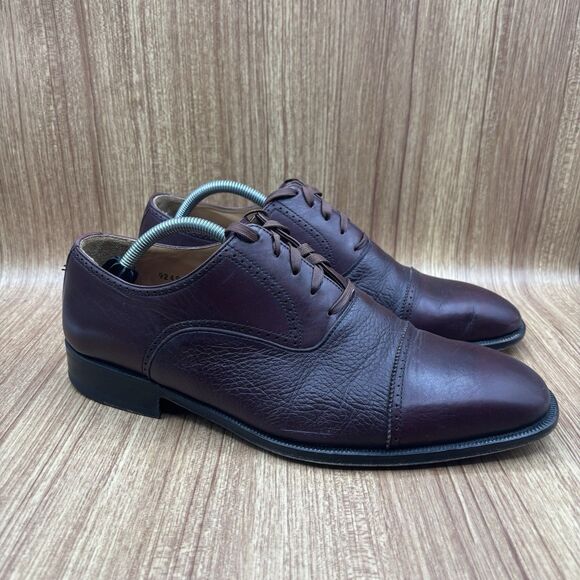 MAGNANNI Mahogany Cap Toe Lace Up Mens size 10.5 (4026) Dress Shoes - Picture 1 of 9
